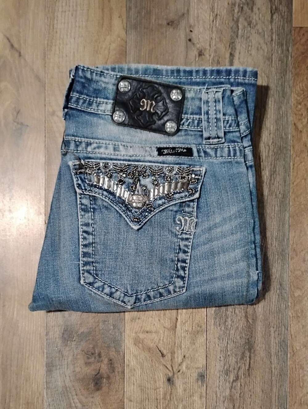Miss Me Blue Embellished Boot Cut Jeans